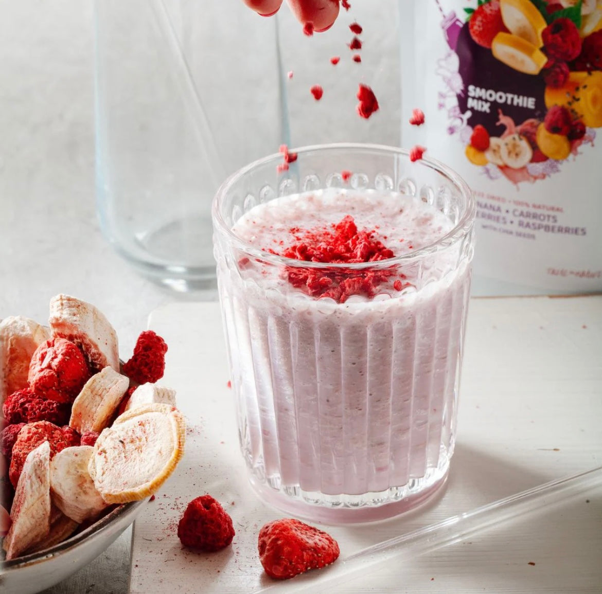 Smoothie mix Shape Up (maline, jagode, banane, korenje, chia semena) 23g, liofilizirano